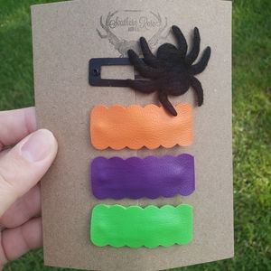 Solid spider snap clip hair accessory set